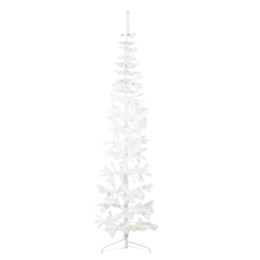Vidaxl kunstkerstboom half met standaard smal 240 cm wit