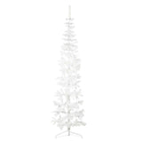 Vidaxl kunstkerstboom half met standaard smal 240 cm wit