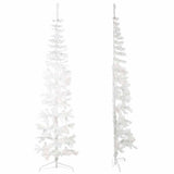 Vidaxl kunstkerstboom half met standaard smal 240 cm wit