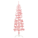 Vidaxl kunstkerstboom half met standaard smal 120 cm roze