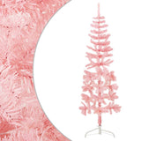 Vidaxl kunstkerstboom half met standaard smal 150 cm roze