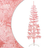 Vidaxl kunstkerstboom half met standaard smal 180 cm roze