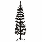 Vidaxl kunstkerstboom half met standaard smal 150 cm zwart