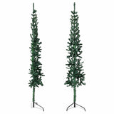 Vidaxl kunstkerstboom half met standaard smal 120 cm groen