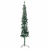 Vidaxl kunstkerstboom half met standaard smal 210 cm groen