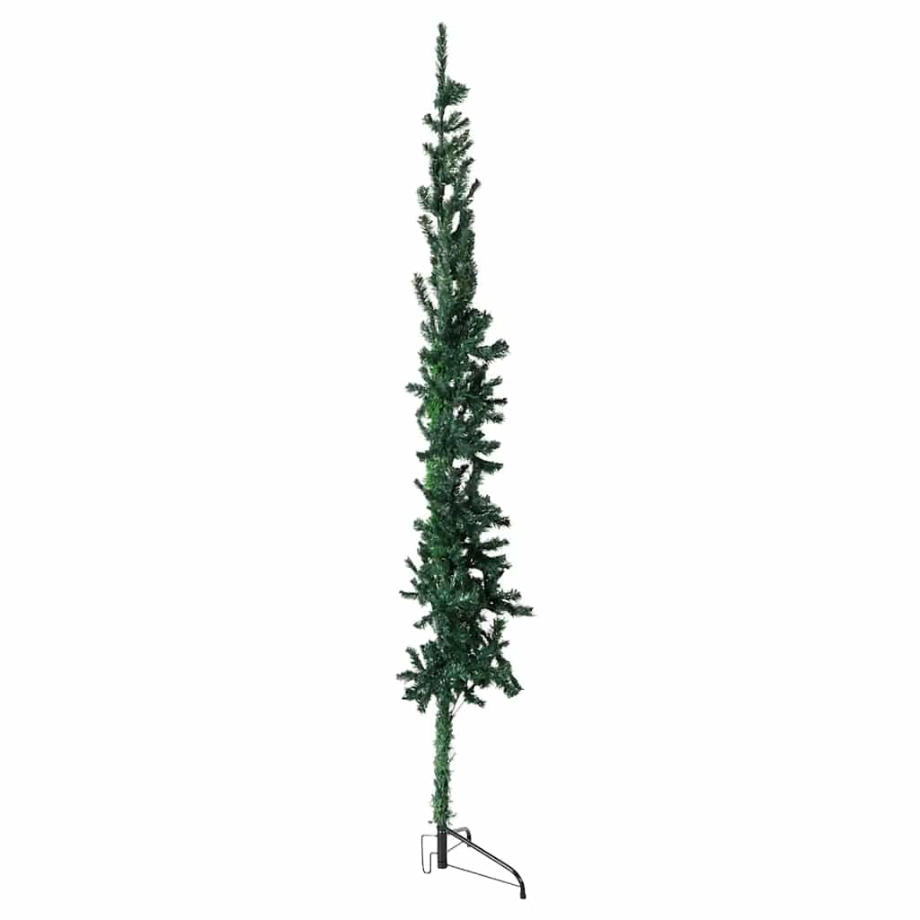 Vidaxl kunstkerstboom half met standaard smal 210 cm groen