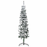 Vidaxl kunstkerstboom half met sneeuw smal 150 cm
