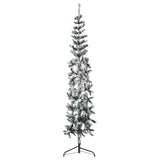 Vidaxl kunstkerstboom half met sneeuw smal 210 cm