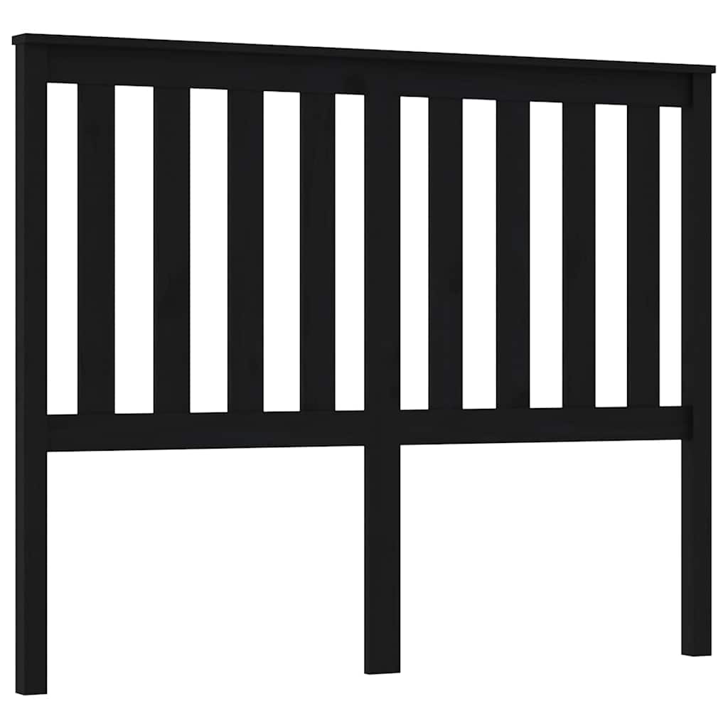 Vidaxl hoofdbord 126x6x101 cm massief grenenhout zwart