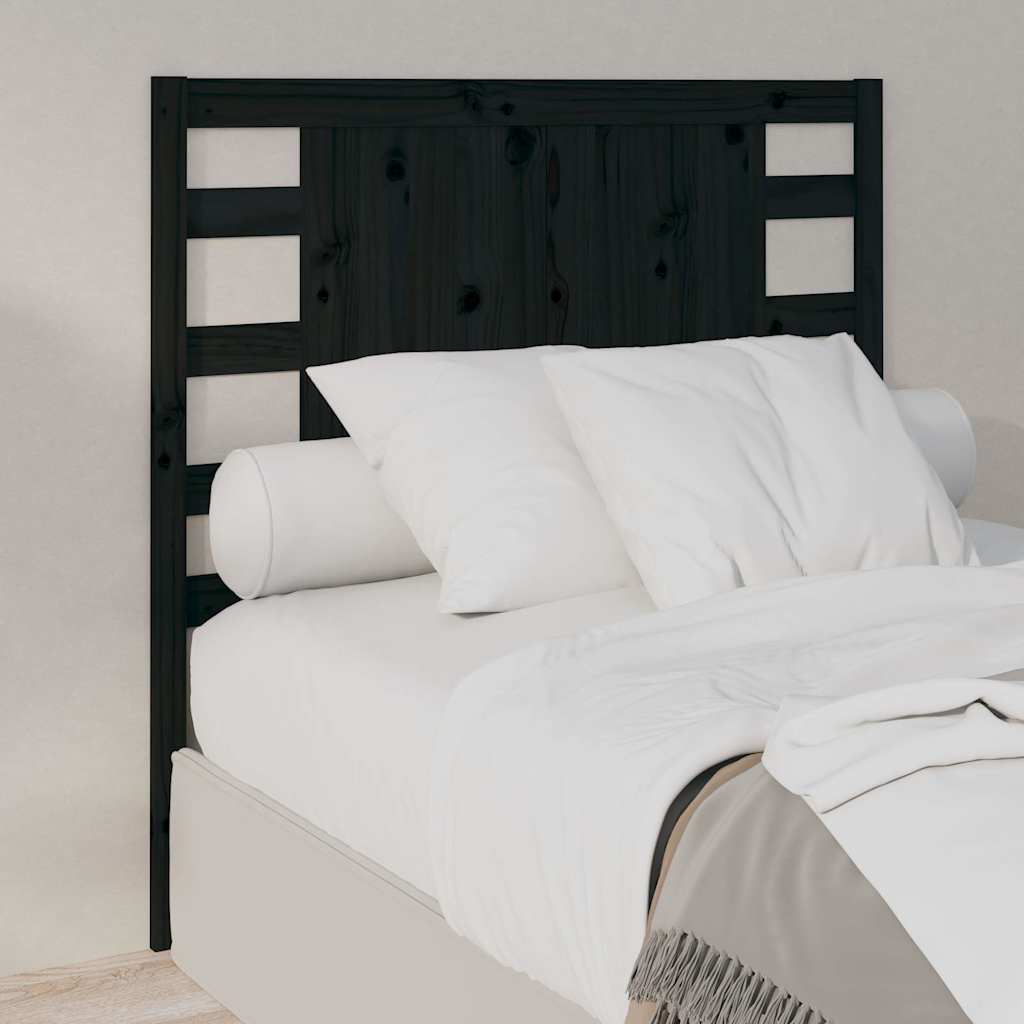 Vidaxl hoofdbord 81x4x100 cm massief grenenhout zwart