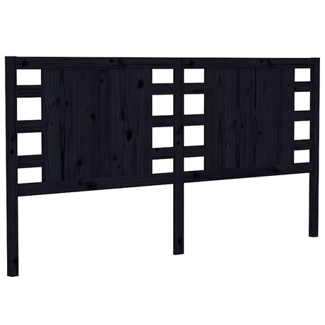 Vidaxl hoofdbord 146x4x100 cm massief grenenhout zwart