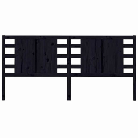 Vidaxl hoofdbord 146x4x100 cm massief grenenhout zwart