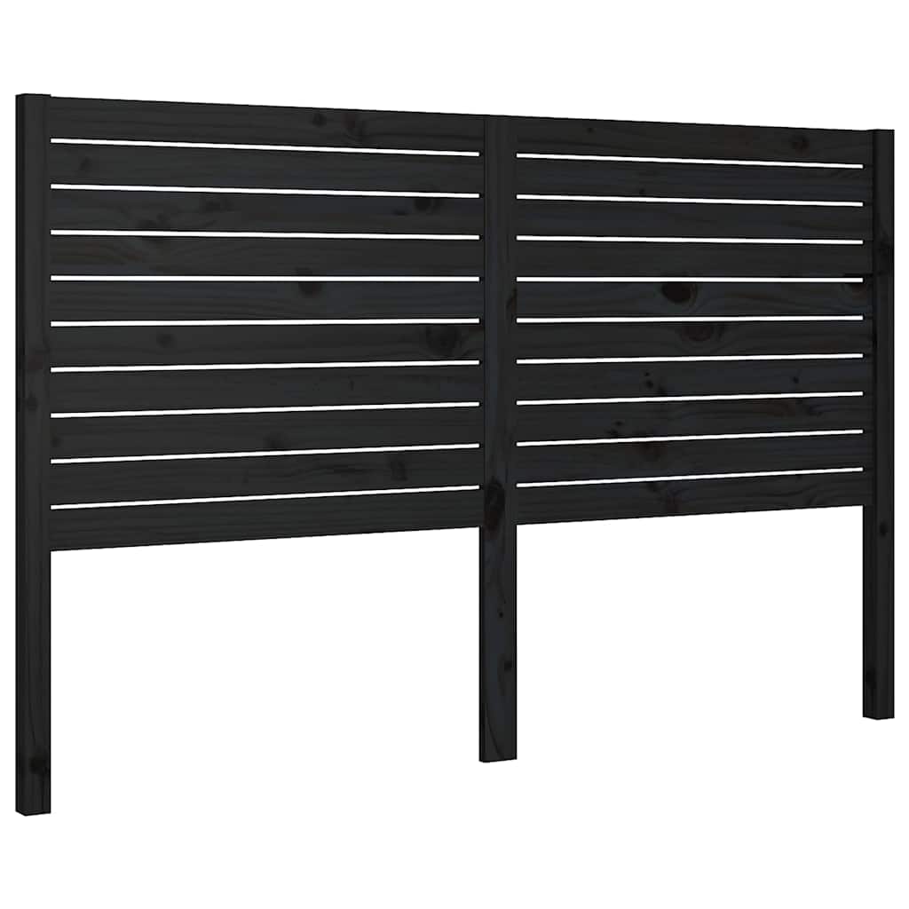 Vidaxl hoofdbord 156x4x100 cm massief grenenhout zwart