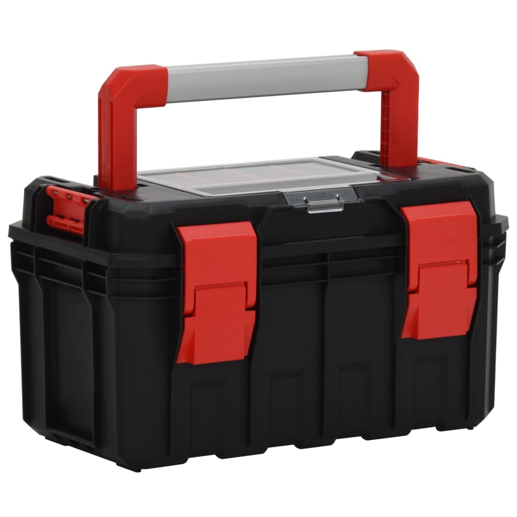 Vidaxl gereedschapskist 45x28x26,5 cm zwart en rood