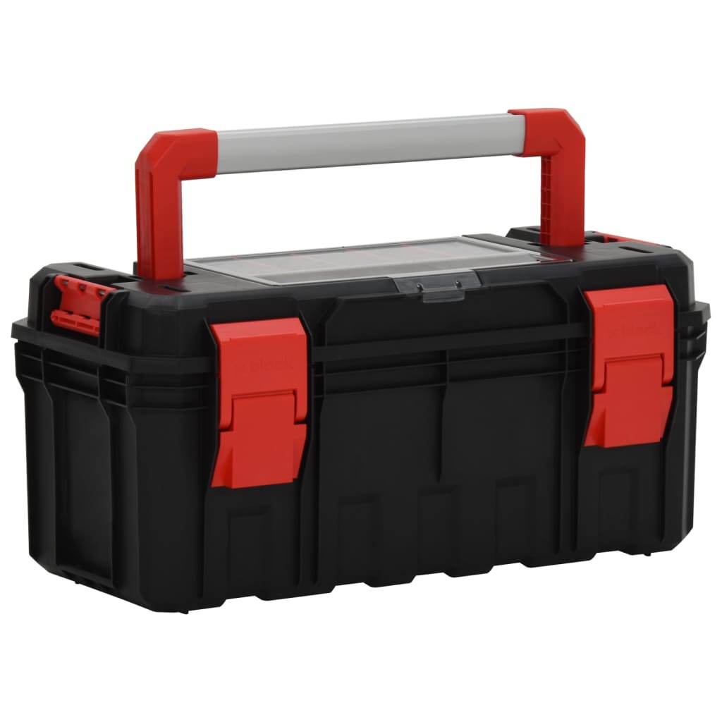 Vidaxl gereedschapskist 55x28x26,5 cm zwart en rood