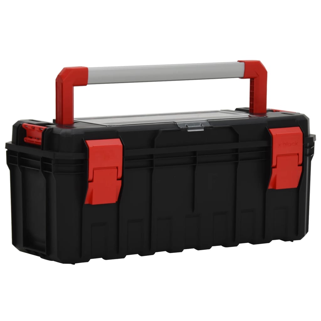 VidaXL Gereedschapskist 65x28x31,5 cm zwart en rood