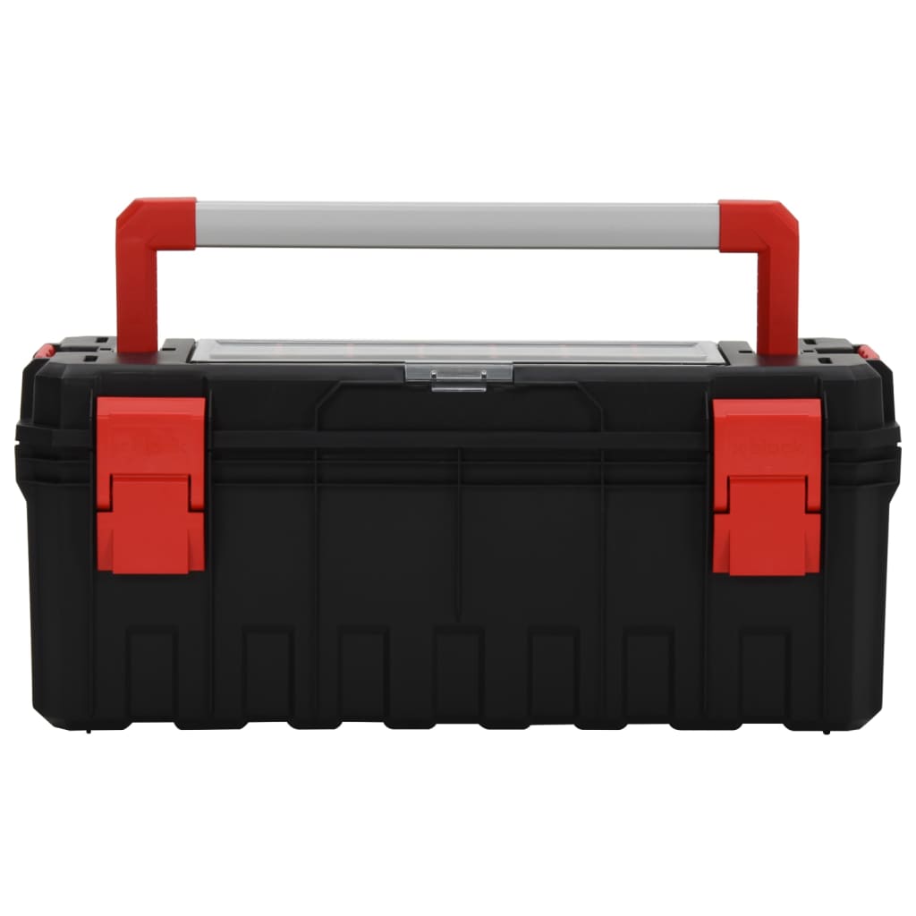 VidaXL Gereedschapskist 65x28x31,5 cm zwart en rood