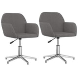 Vidaxl eetkamerstoelen draaibaar 2 st stof lichtgrijs