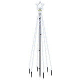 VidaXL Kerstboom met grondpin 108 LED's koudwit 180 cm