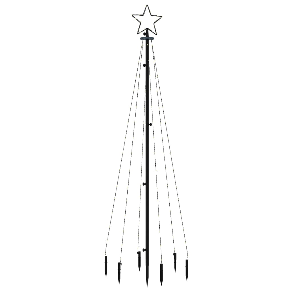 VidaXL Kerstboom met grondpin 108 LED's koudwit 180 cm