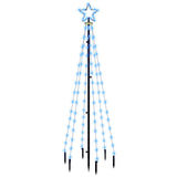 Vidaxl kerstboom met grondpin 108 led's blauw 180 cm