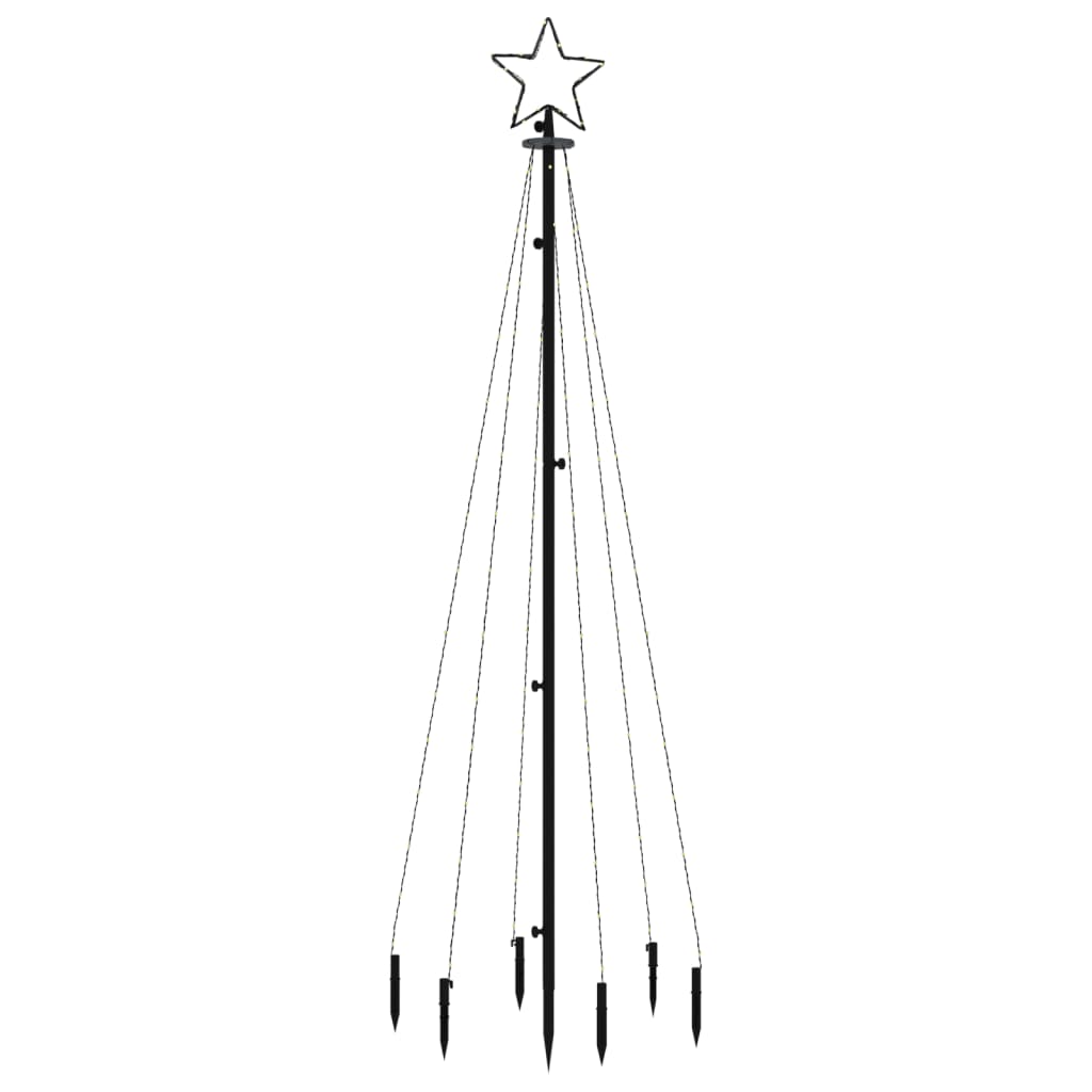 Vidaxl kerstboom met grondpin 108 led's blauw 180 cm