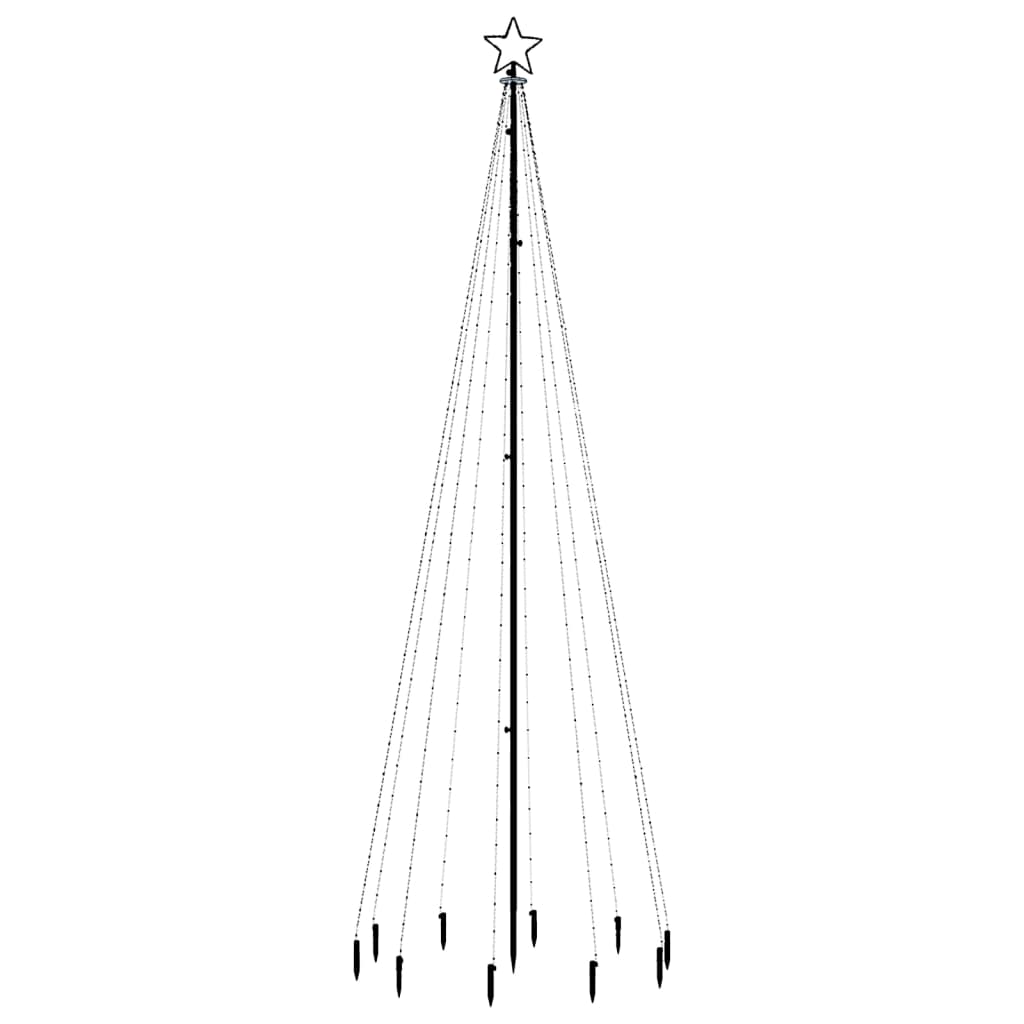 VidaXL Kerstboom met grondpin 310 LED's blauw 300 cm