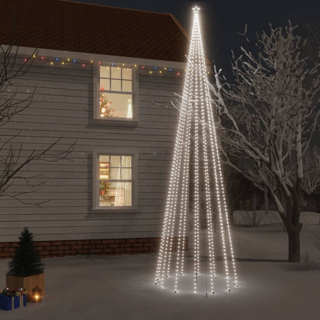 VidaXL Kerstboom met grondpin 1134 LED's koudwit 800 cm