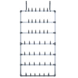 Vidaxl schoenenrek hangend 66x13x139 cm zilverkleurig