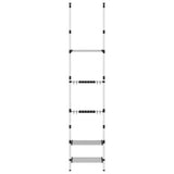 Vidaxl tuinrek met 3 schappen telescopisch aluminium zilverkleurig