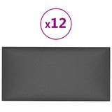Vidaxl wandpanelen 12 st 0,54 m² 30x15 cm kunstleer grijs