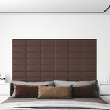 Vidaxl wandpanelen 12 st 0,54 m² 30x15 cm kunstleer bruin