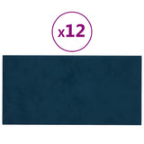 Vidaxl wandpanelen 12 st 0,54 m² 30x15 cm fluweel blauw