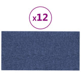 Vidaxl wandpanelen 12 st 2,16 m² 60x30 cm stof blauw