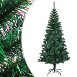 Vidaxl kunstkerstboom met iriserende uiteinden 210 cm pvc groen