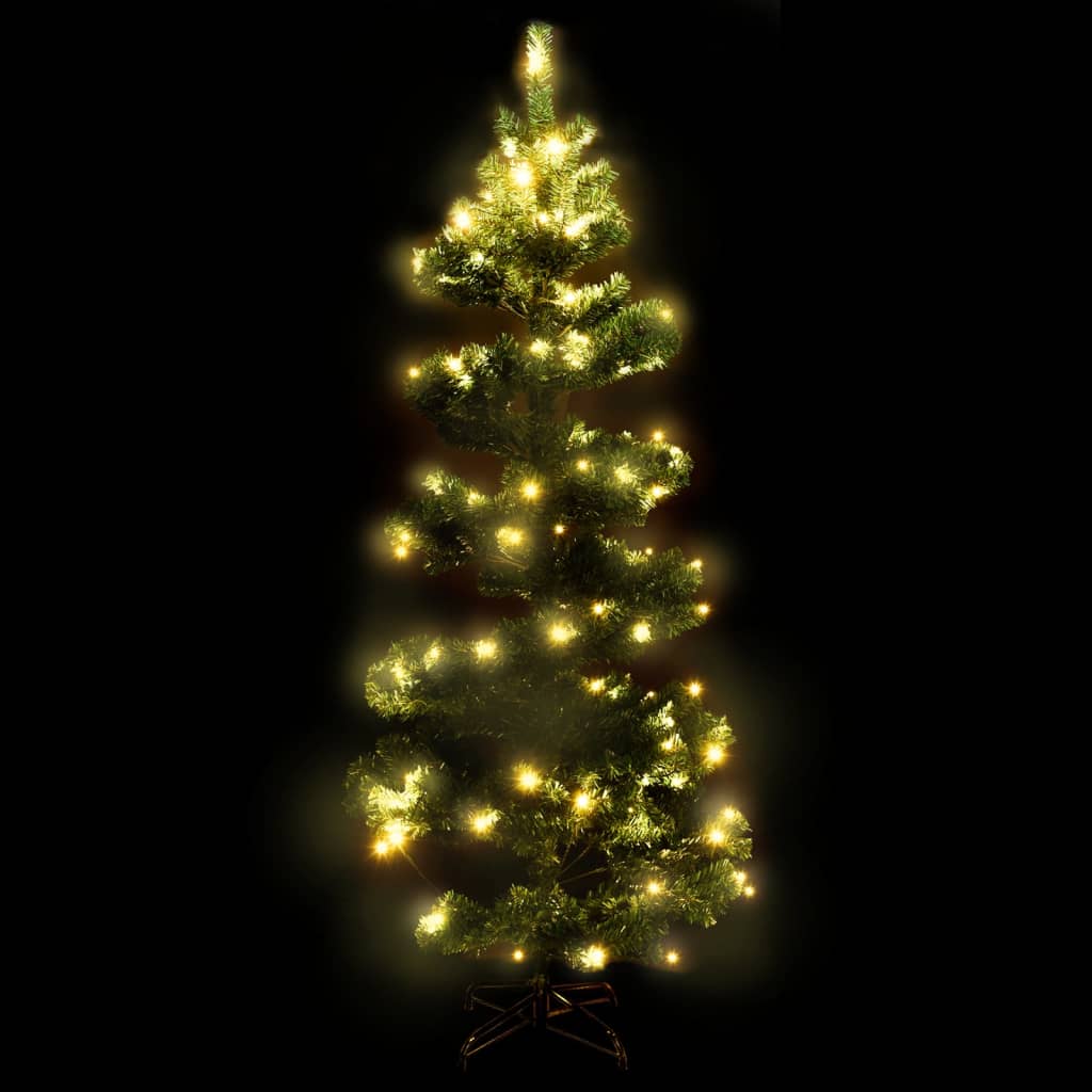 Vidaxl kunstkerstboom met verlichting en standaard 150 cm pvc groen