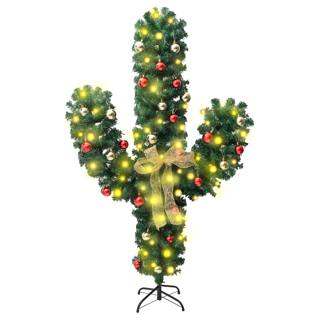 Vidaxl kerstcactus met standaard en led's 150 cm pvc groen