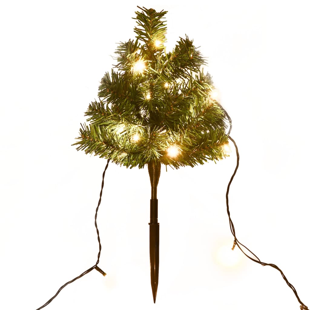 Vidaxl tuinpadkerstbomen 6 st met warmwitte led's 45 cm pvc