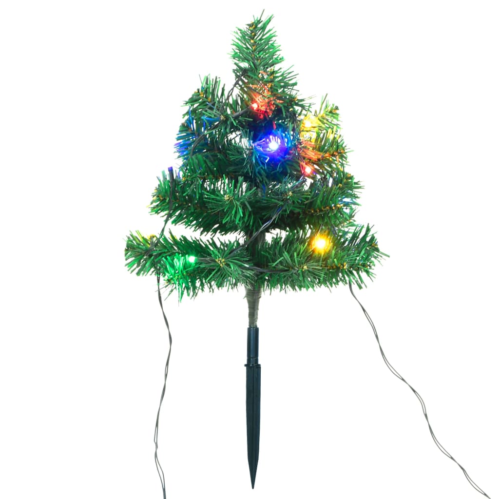 Vidaxl tuinpadkerstbomen 6 st met meerkleurige led's 45 cm pvc