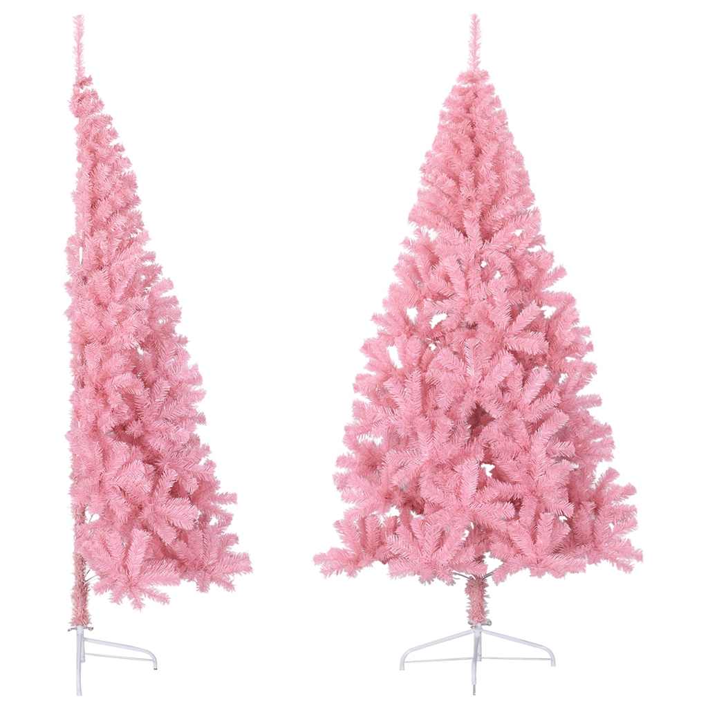 Vidaxl kunstkerstboom met standaard half 180 cm pvc roze