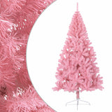 Vidaxl kunstkerstboom met standaard half 240 cm pvc roze