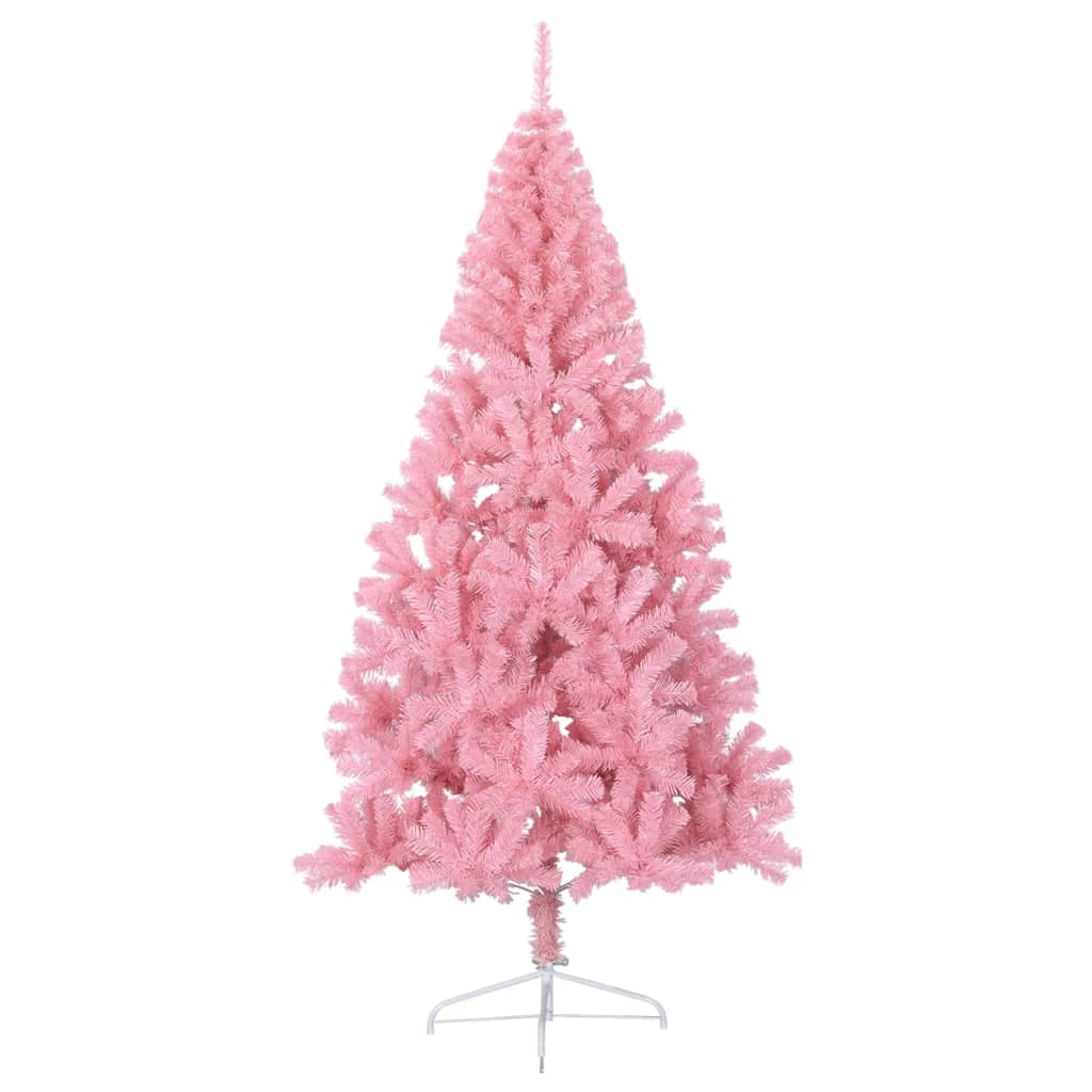 Vidaxl kunstkerstboom met standaard half 240 cm pvc roze