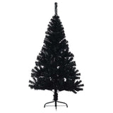 Vidaxl kunstkerstboom met standaard half 120 cm pvc zwart