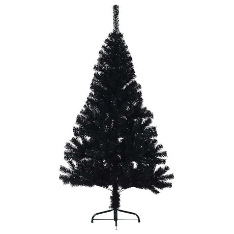 Vidaxl kunstkerstboom met standaard half 120 cm pvc zwart