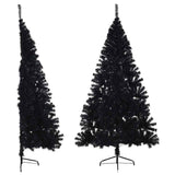 Vidaxl kunstkerstboom met standaard half 180 cm pvc zwart