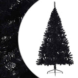 Vidaxl kunstkerstboom met standaard half 180 cm pvc zwart