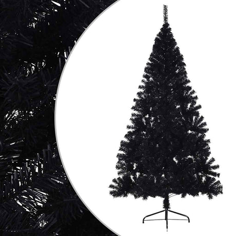 Vidaxl kunstkerstboom met standaard half 180 cm pvc zwart
