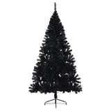 Vidaxl kunstkerstboom met standaard half 180 cm pvc zwart