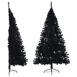 Vidaxl kunstkerstboom met standaard half 240 cm pvc zwart