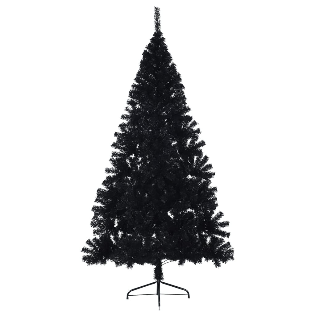 Vidaxl kunstkerstboom met standaard half 240 cm pvc zwart